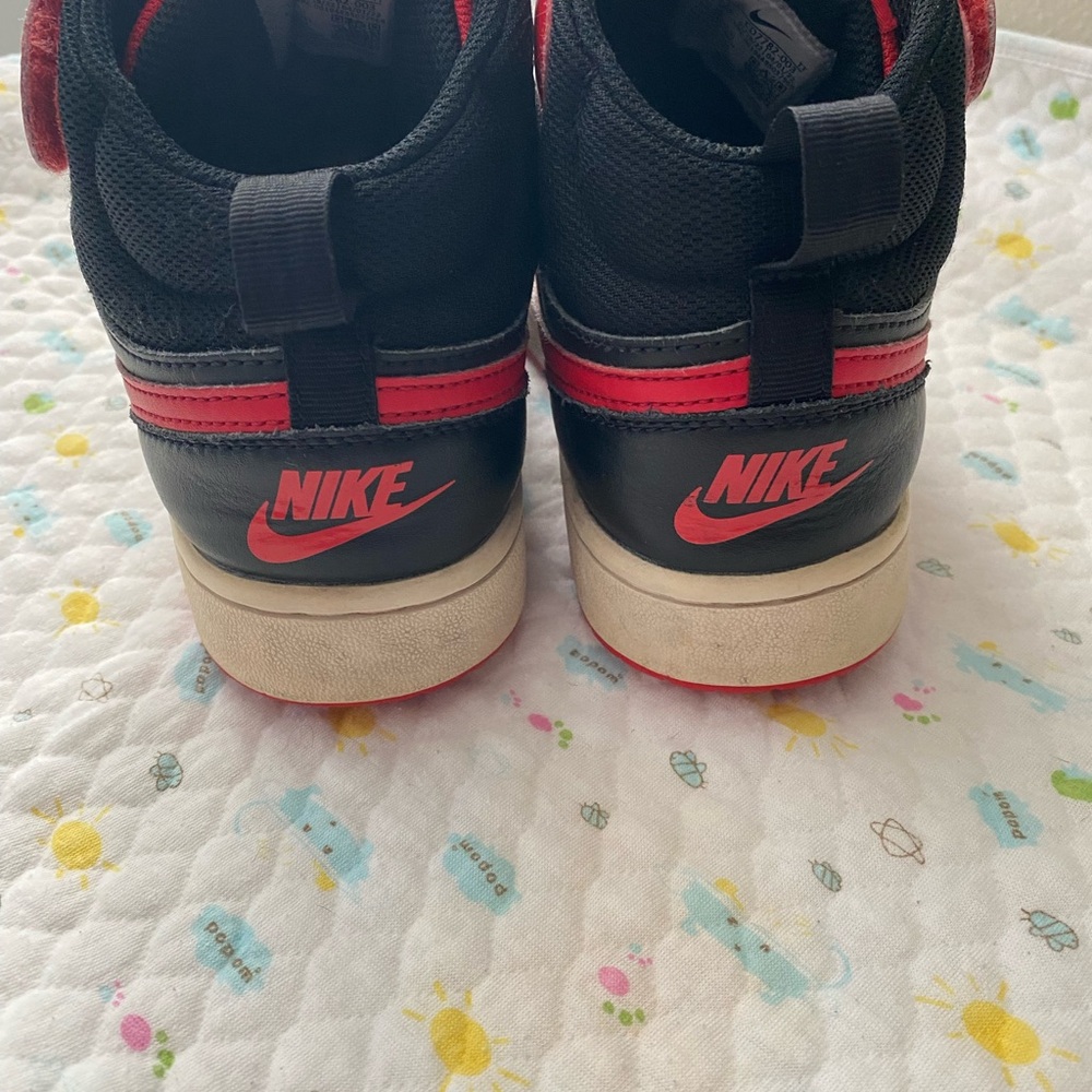 Nike Kids Black and Red High-Top Sneakers - Picture 3 of 8